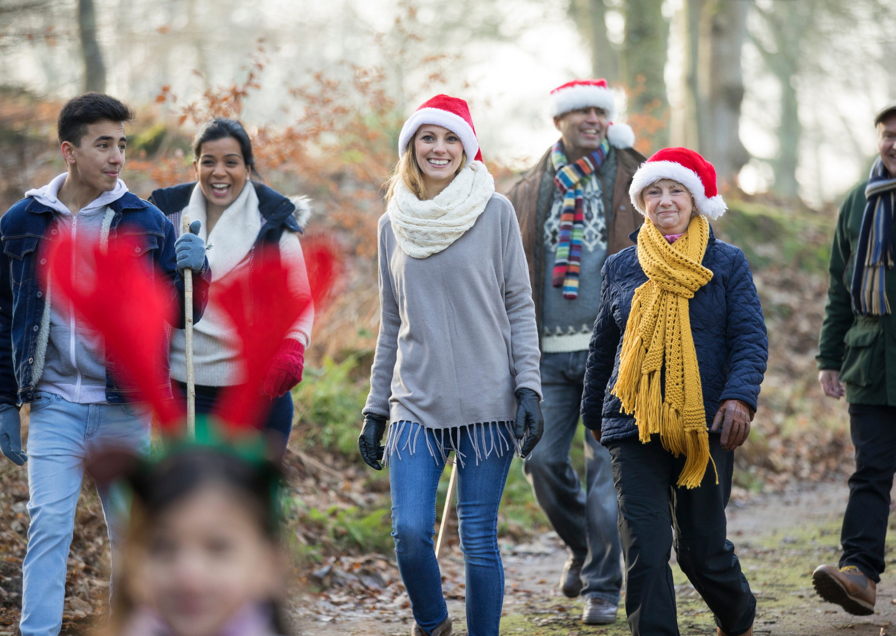 Wandeling met kerstmis afbeelding